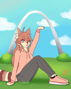 Lili in STL flat shade fullbody with background